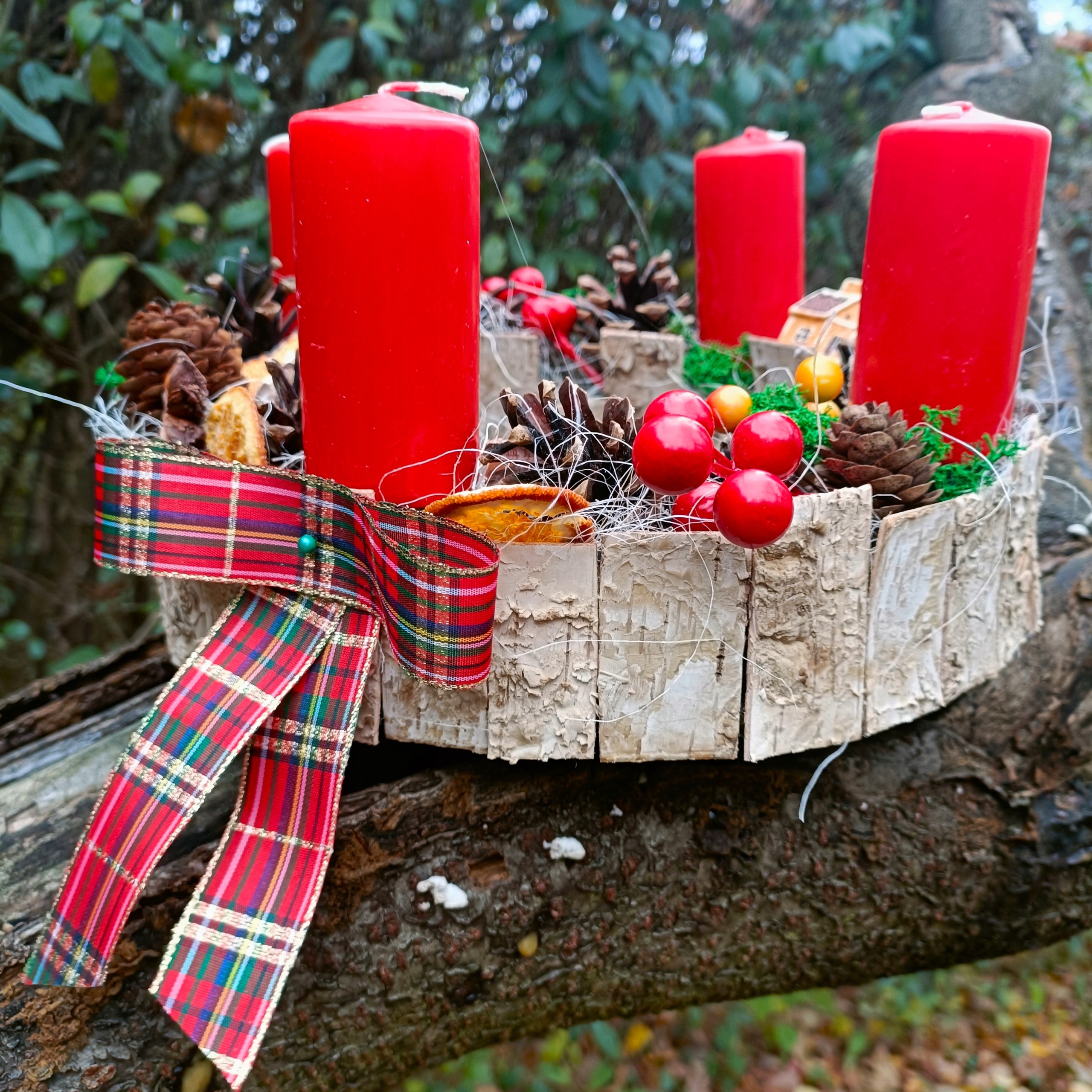 ŚWIĄTECZNY STROIK NA STÓŁ WIGILIJNY WIANEK CZTERY ŚWIECE BOŻONARODZENIOWY Marka inna