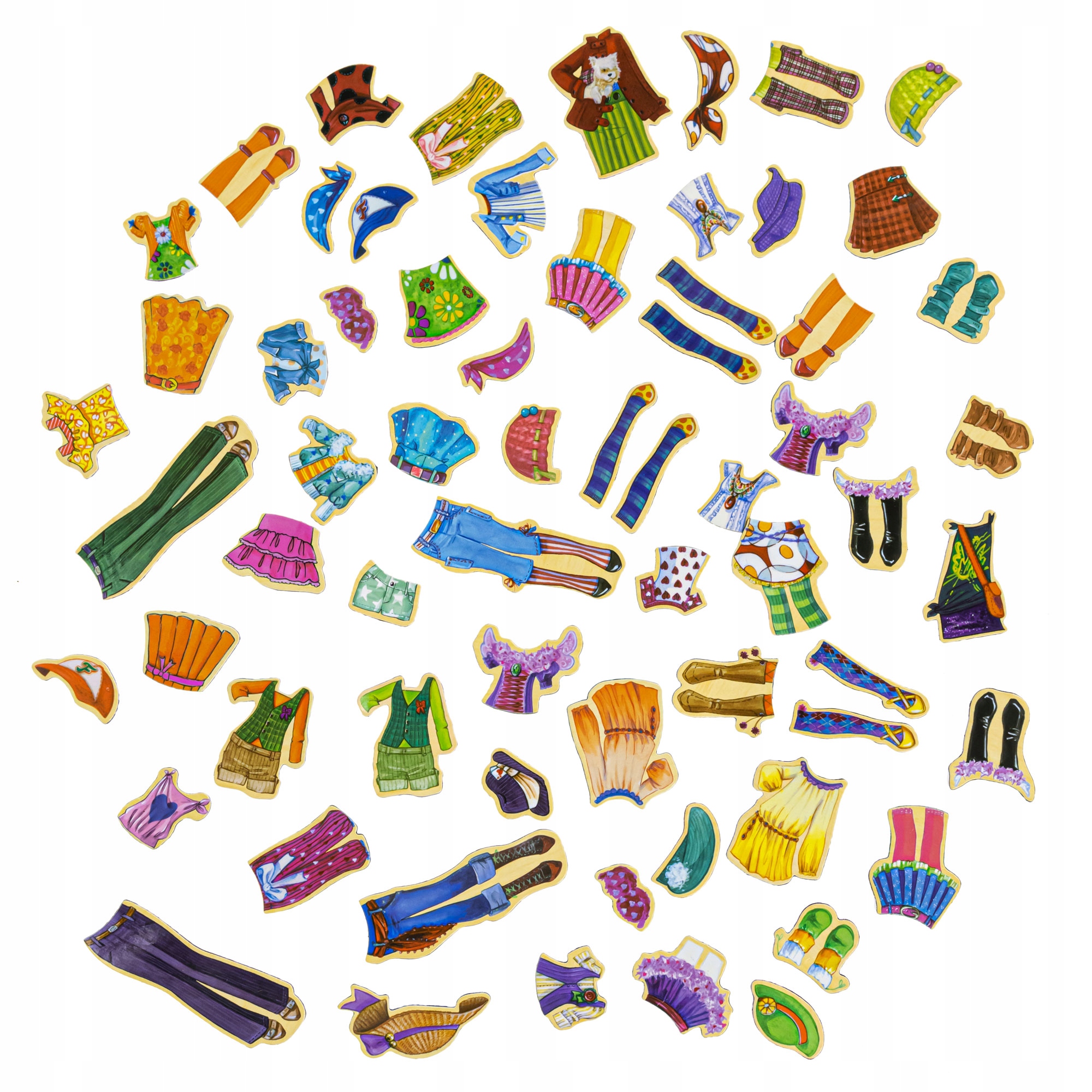 MAGNETYCZNA GRA UBIERANKA UKŁADANKA PUZZLE DREWNIANE MONTESSORI MODNISIE Marka inna