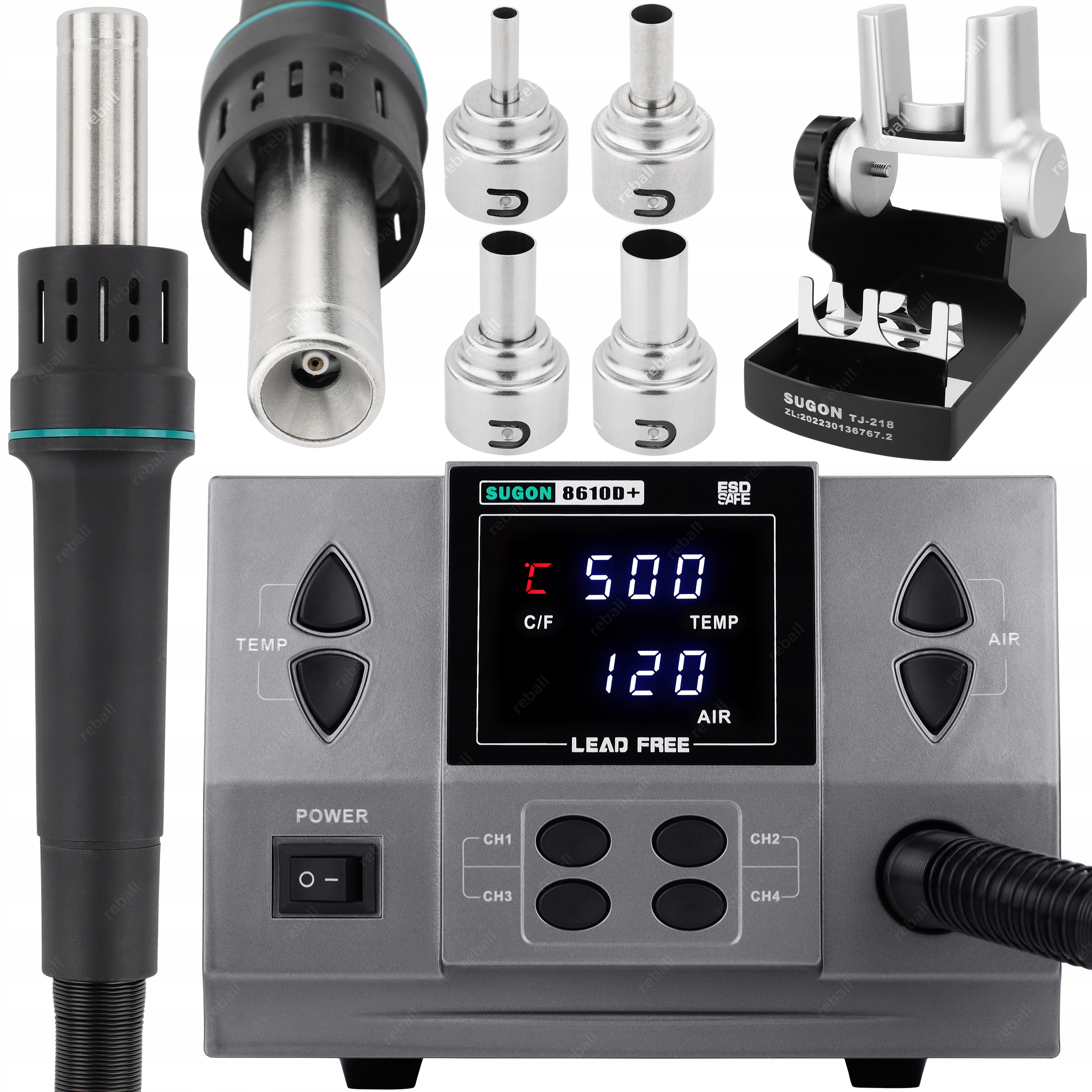 Horkovzdušná Pájecí Stanice Pro Bga Smd Svařování Plastů Sugon 8610D+ 1000W