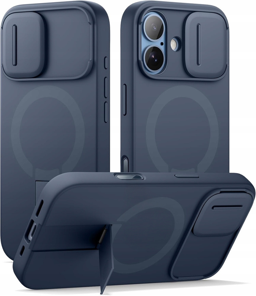 Suritch etui magsafe do iPhone 17 6,3" stojak osłona aparatu niebieski