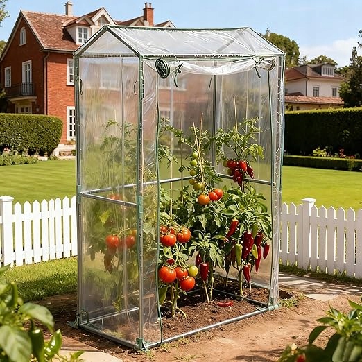 Kryt pro skleník 100x50x150 fólie z Pvc s dveřmi bez rámu