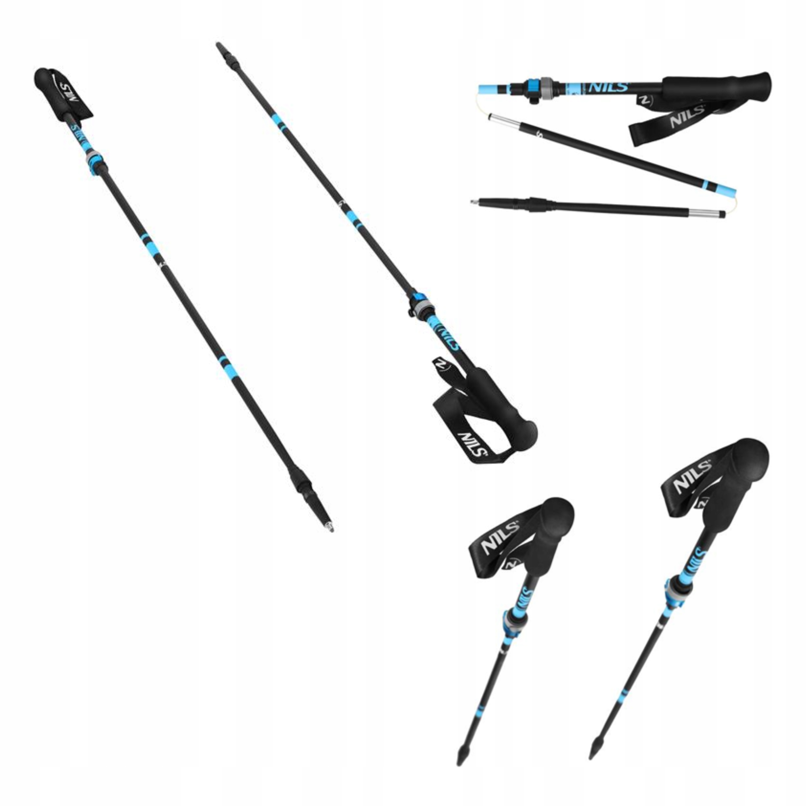 Trekkingové hole nastavitelné pro chůzi Nordic Walking černé