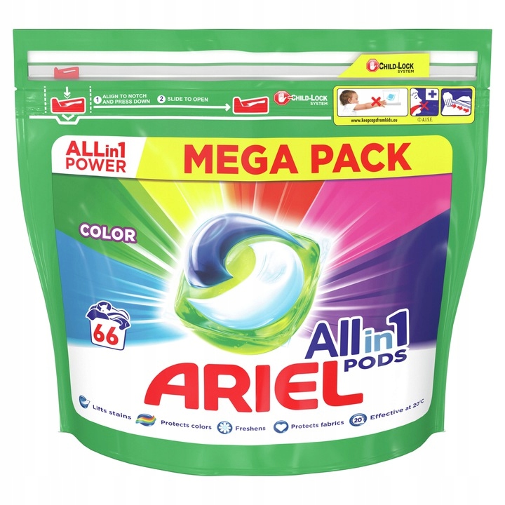 Levně Ariel Kapsle Na Praní All In 1 Color 66 Ks