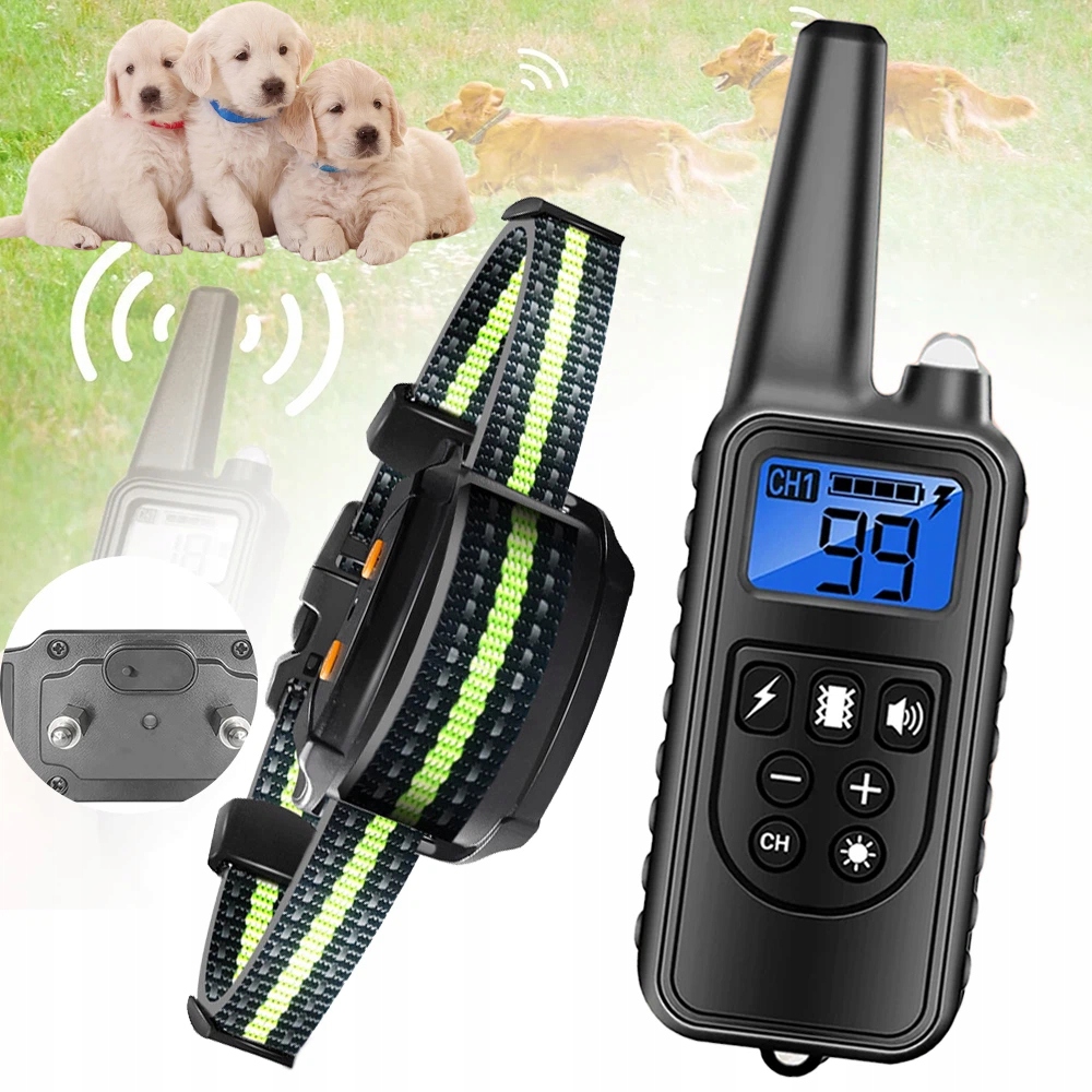 Levně Elektrický Výcvikový Obojek Pro Psa, Voděodolný, 800 M, Dálkové Ovládání, Trenér