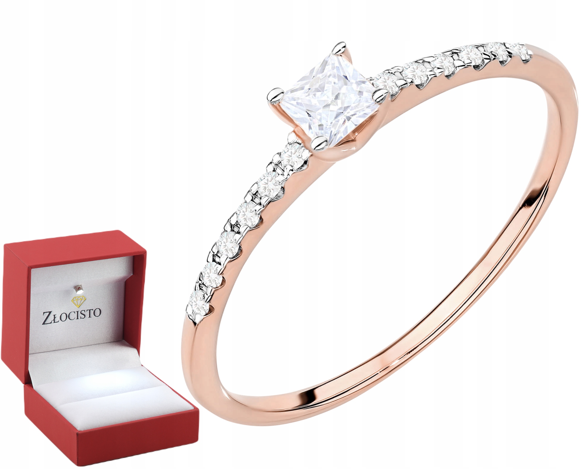 Růžové zlato Prstýnek Diamanty Lab Jako Dárek Drtič 585 14K