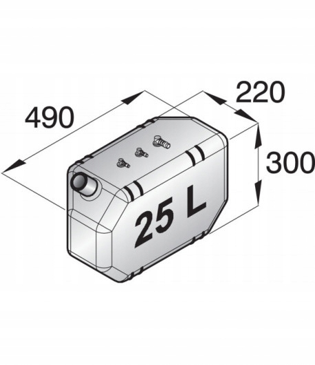 Бак для дизельного топлива 25л Ftank25 Vetus