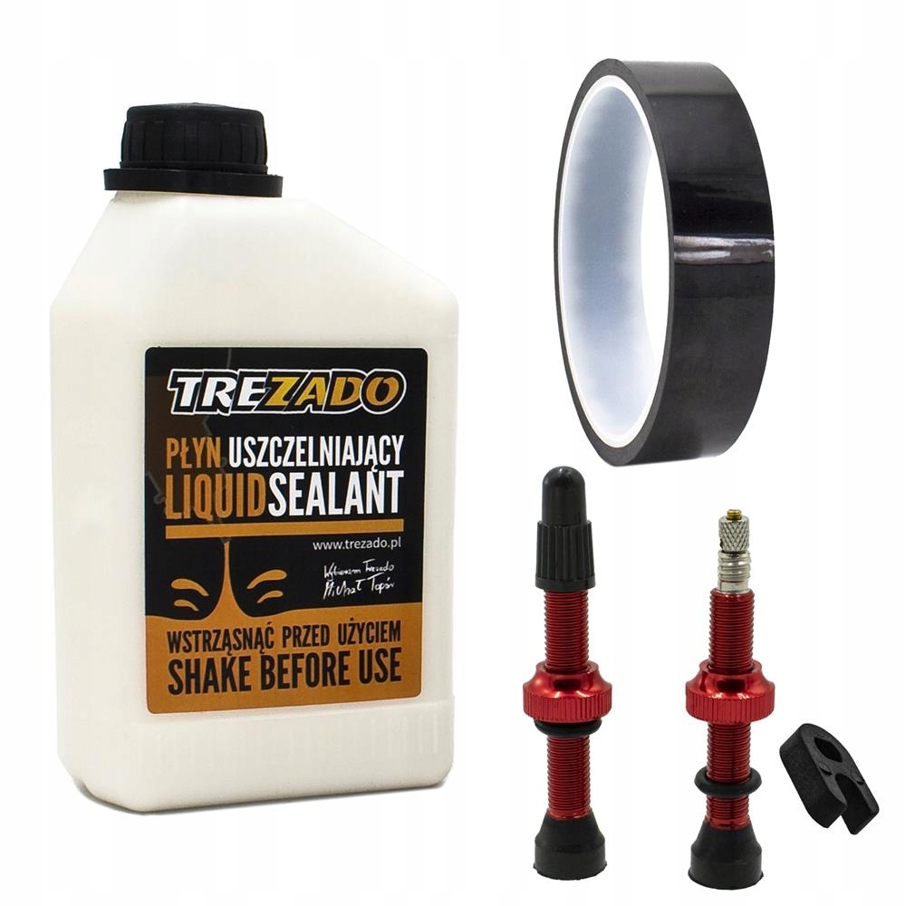 Kompletny zestaw do konwersji kół na system bezdętkowy Trezado czerwone