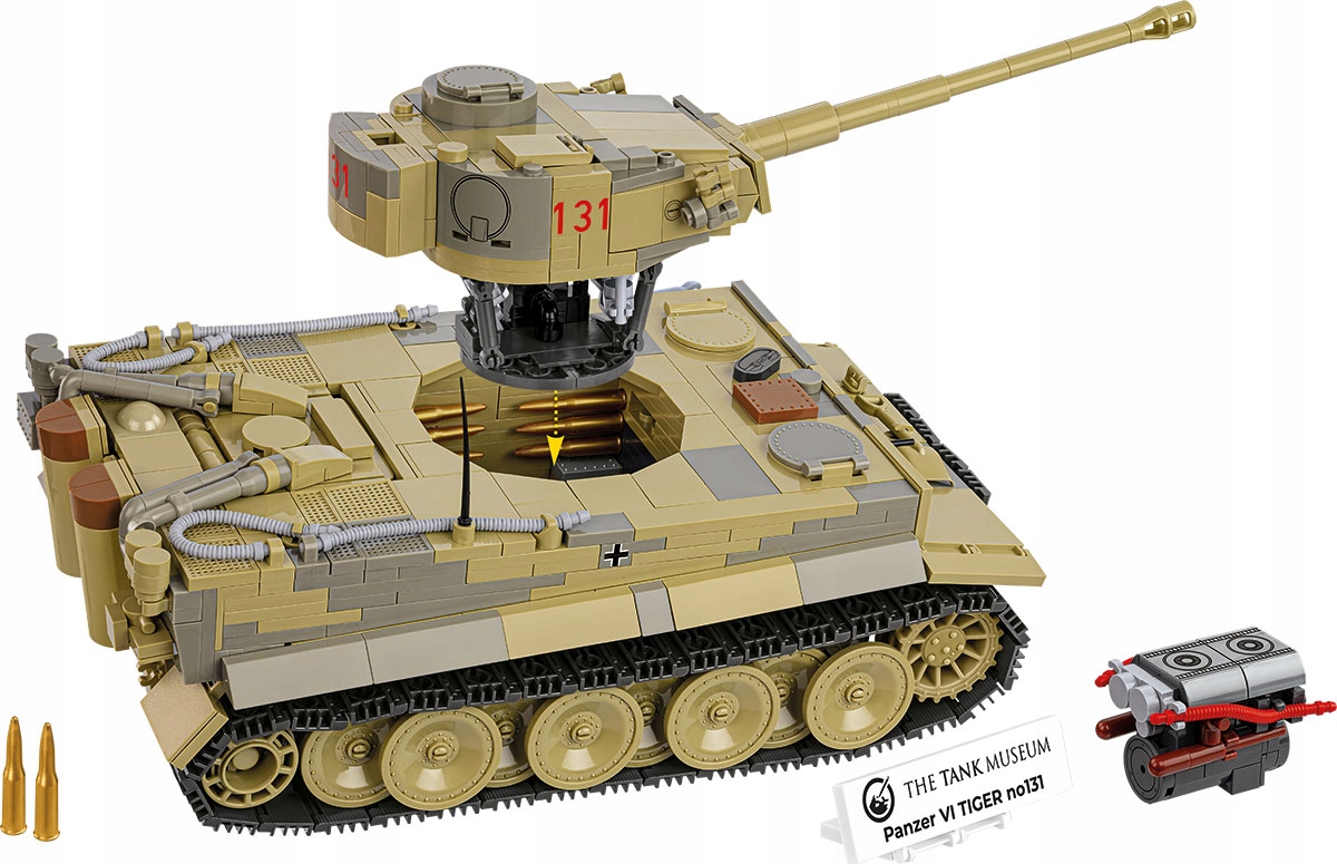 KLOCKI COBI 2588 czołg Panzer VI Tiger no131HC WW2 1275 El. Tygrys Typ klocki konstrukcyjne