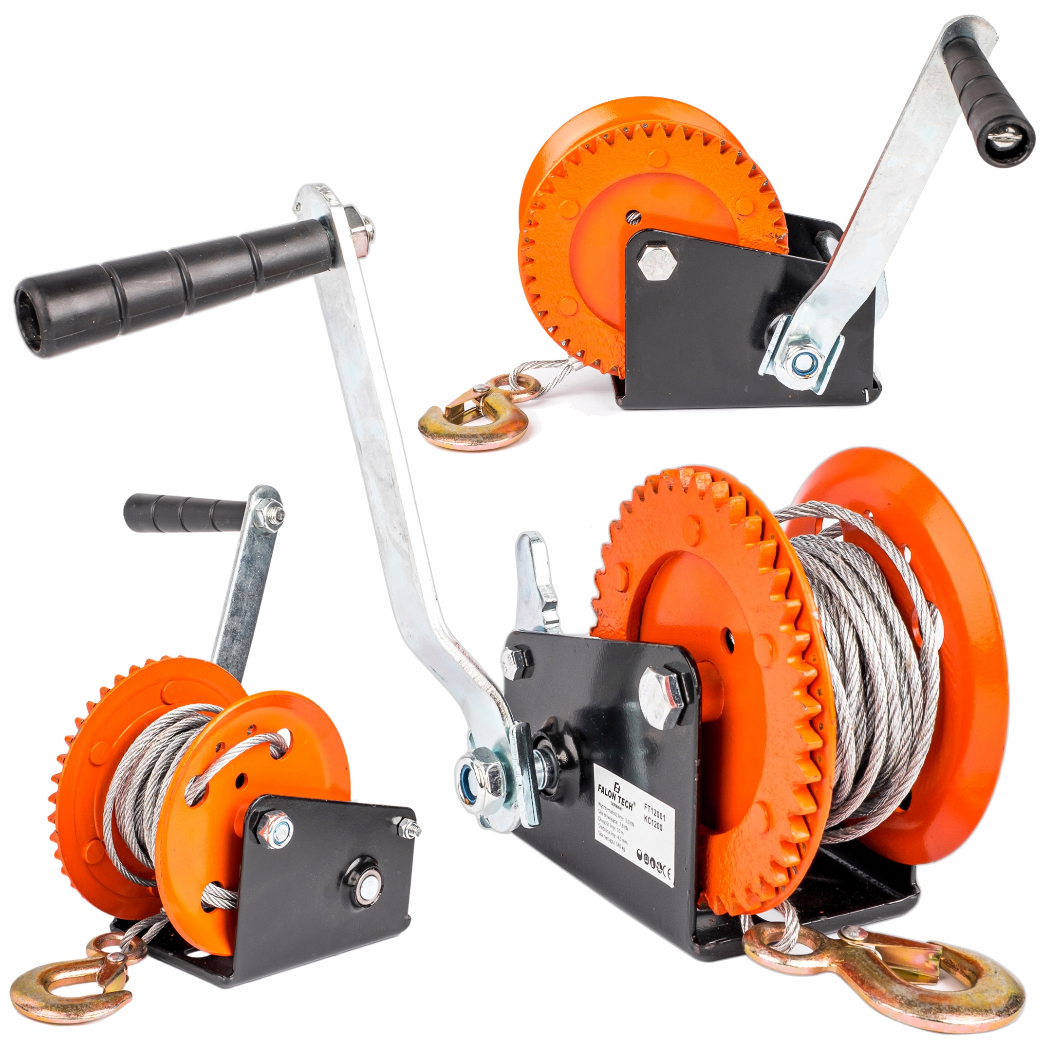 Wyciągarka Wciągarka Ręczna Korbowa Linowa 540kg