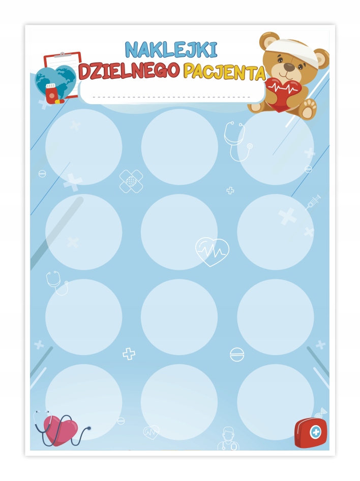 

Karta Na Naklejki Dzielnego Pacjenta Misio (A5)