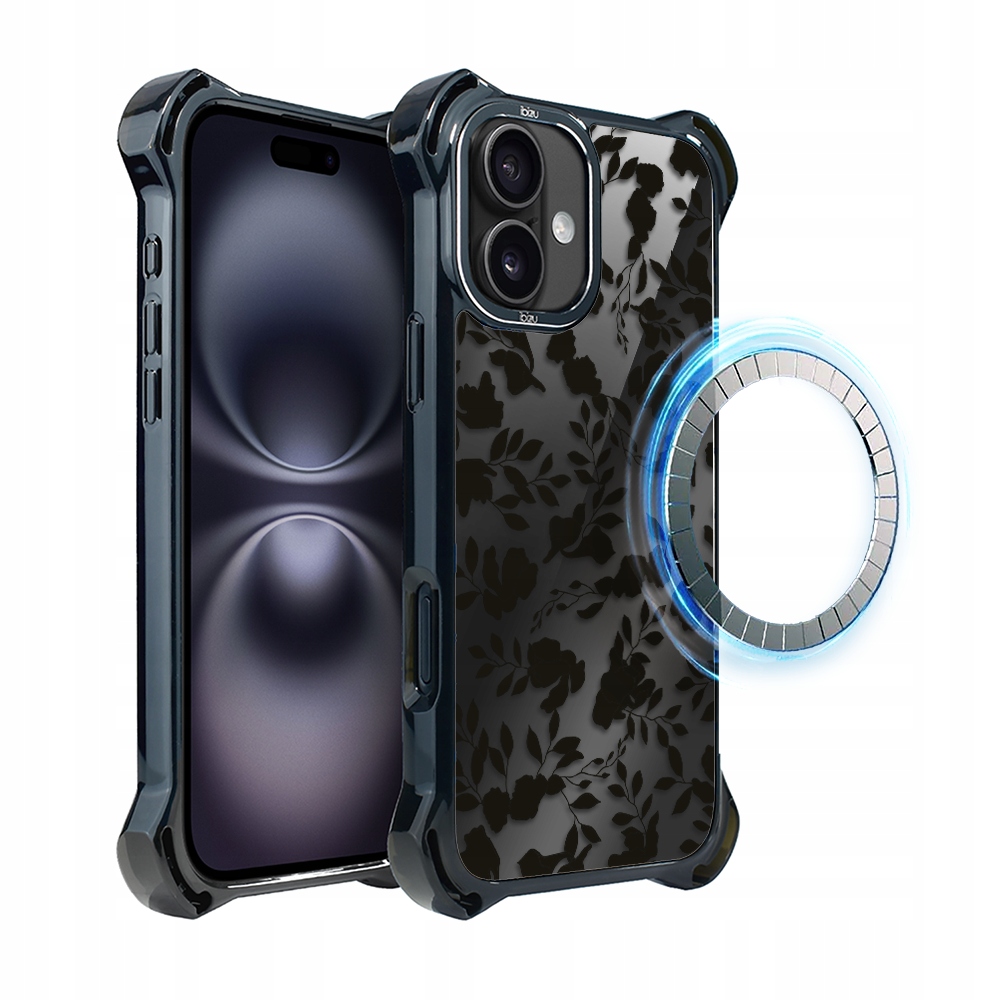 Pouzdro pro iPhone 16 Ibizu DropGuard Ultra s MagSafe, stín listů