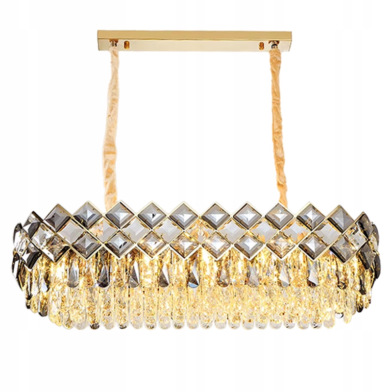 Závesná stropná lampa Kryštálový zlatý luster Glamour 8xE14 Toolight