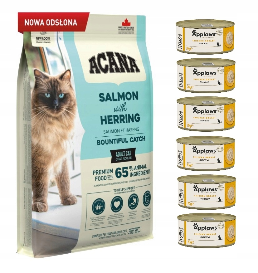 Acana Bountiful Catch Cat 4,5 kg Krmivo Pro Kočky Sada