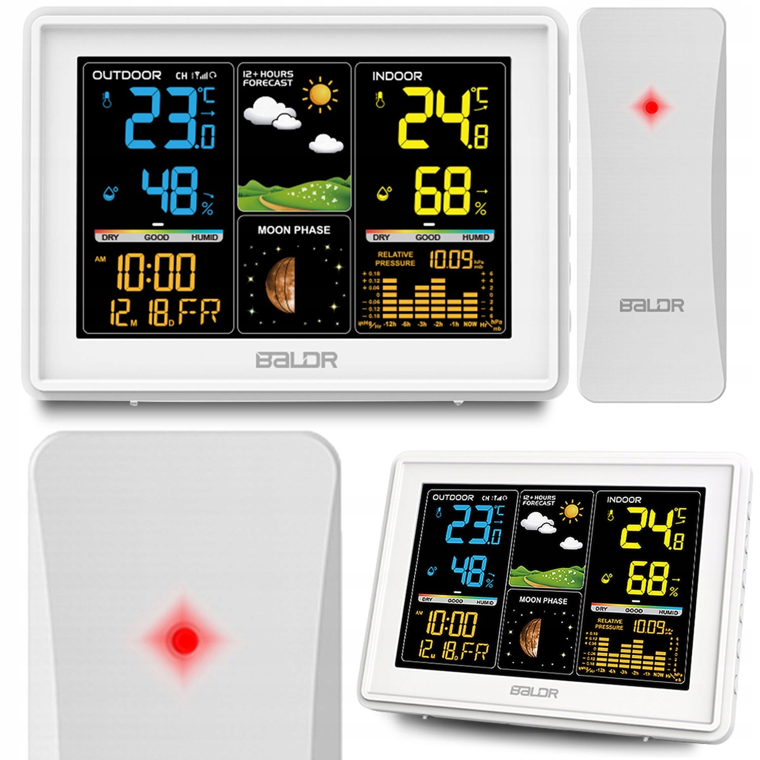 Meteorologická stanice s displejem BD-907 bílá