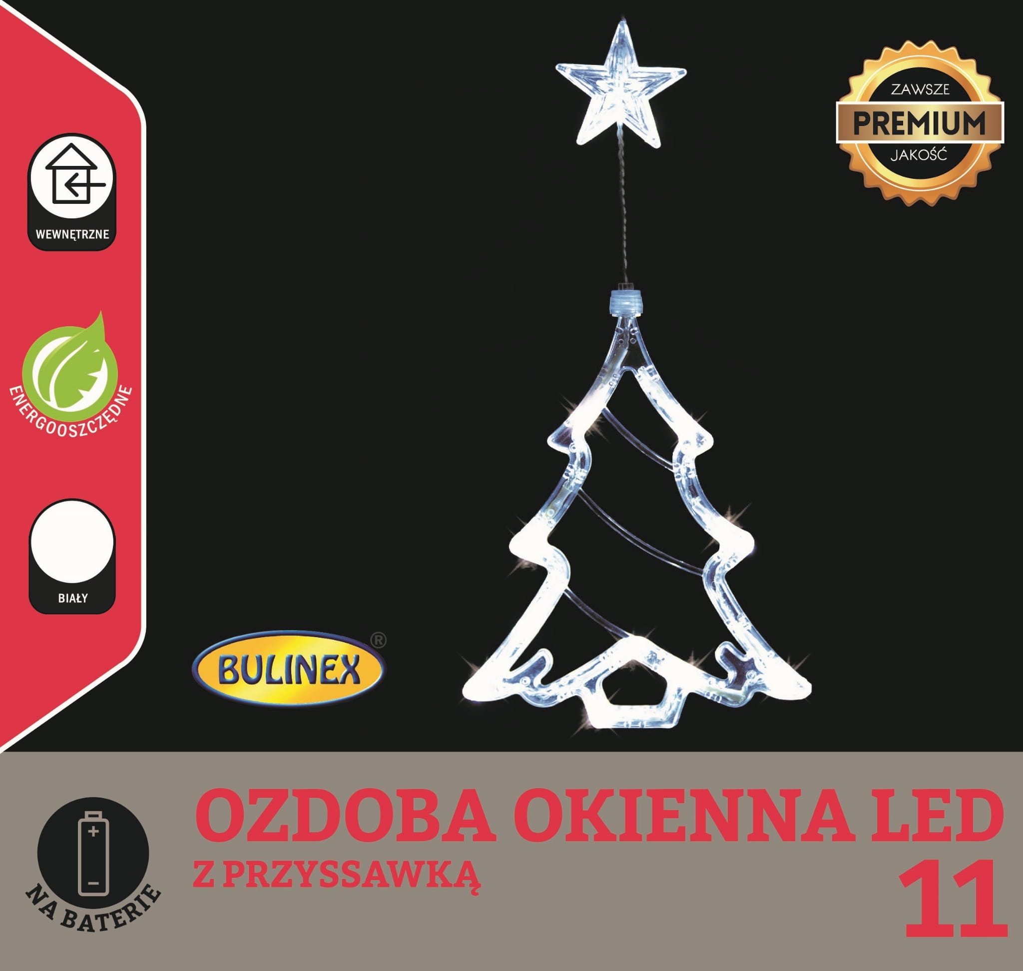 

Witraż świąteczny Lampki Led okno Choinka B.Zimny