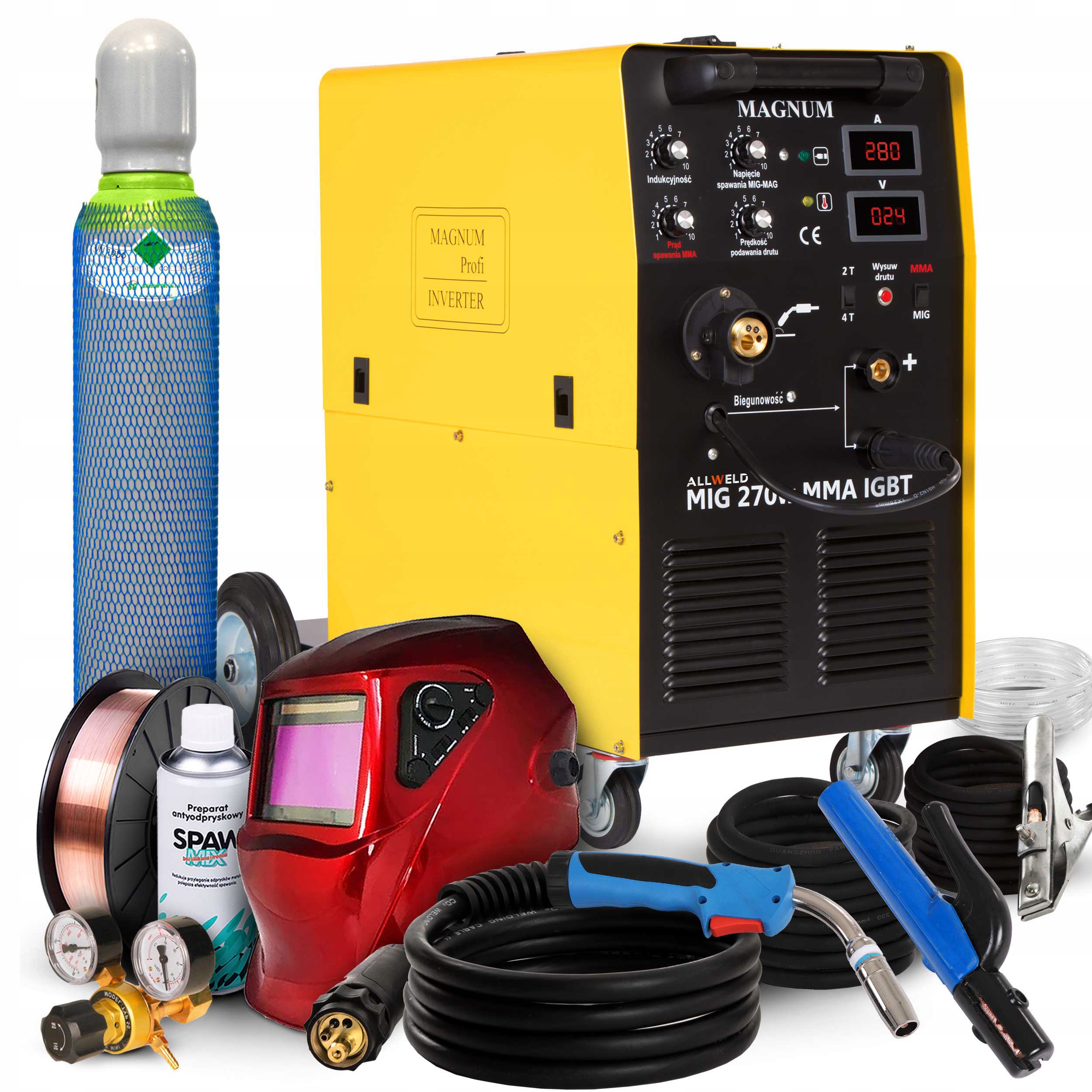 Svářečka Migomat Magnum Mig 270W Mma Igbt Mag Tig DC Igbt 4X4 400V 3V1