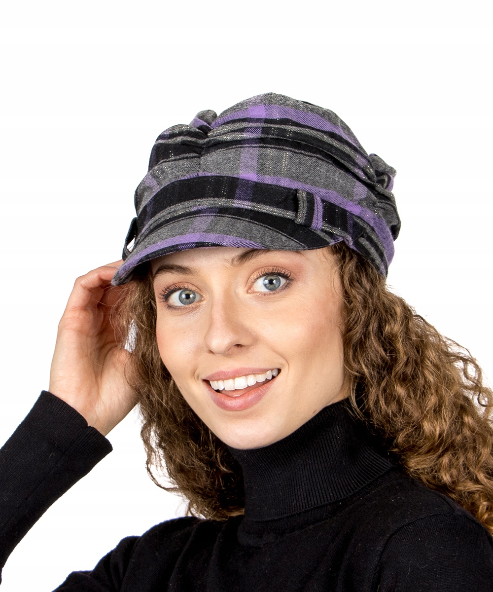 

Kaszkiet Damski Czapka Beret harmonijka Fioletowy