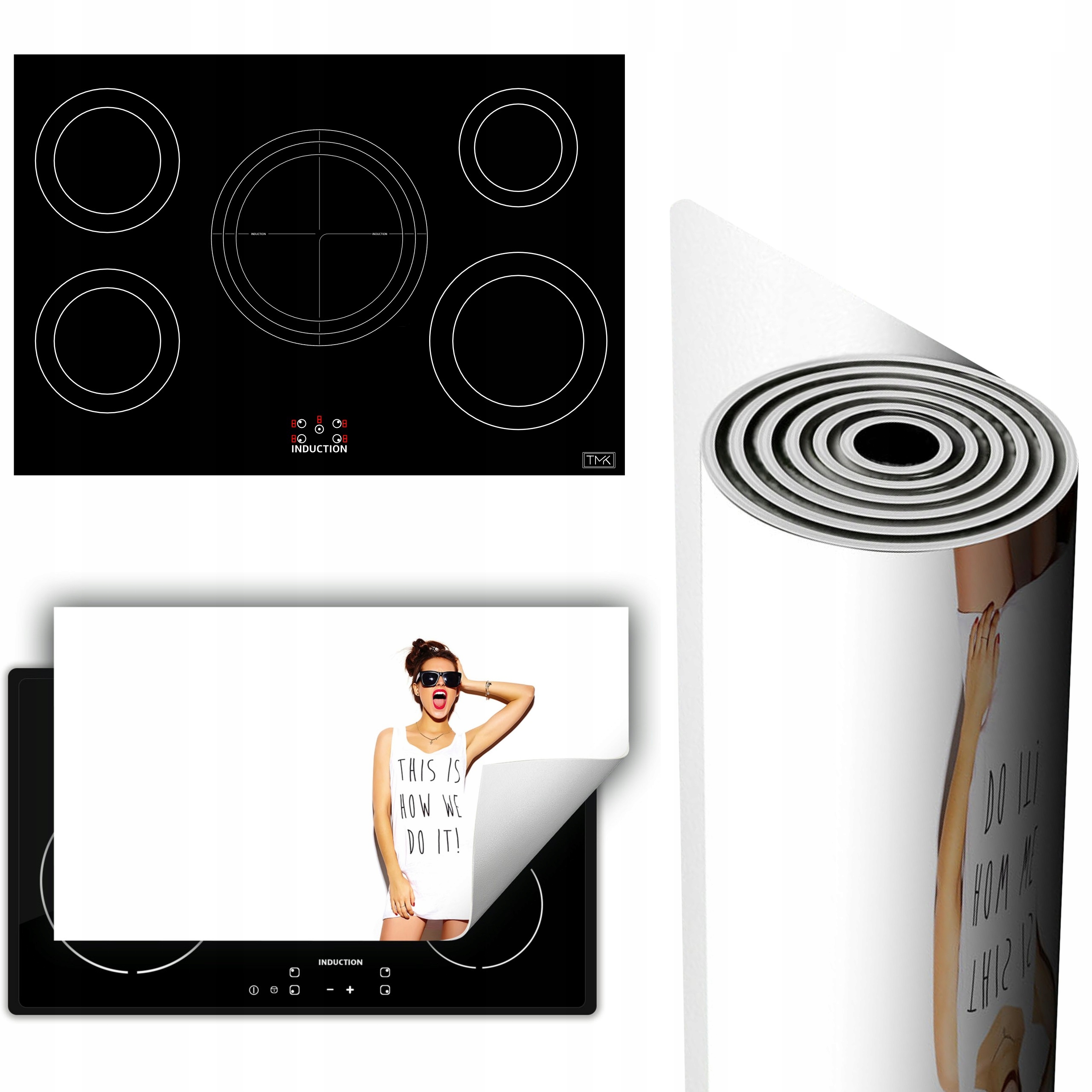 Vinylová Podložka Na Ochranu Kuchyňské Desky 90x52 Bílá žena