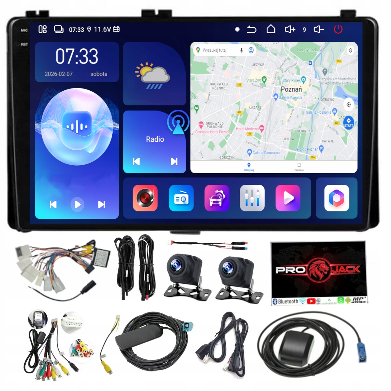 Rádio Navigácia Carplay Gps Toyota Auris Corolla 2013-2018 6GB 128GB Sim