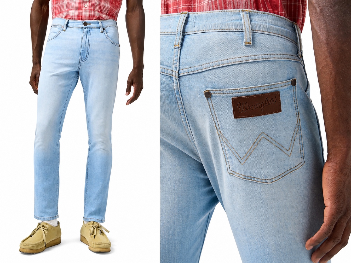 Wrangler Larston světlé pánské letní tenké zúžené kalhoty W33 L30
