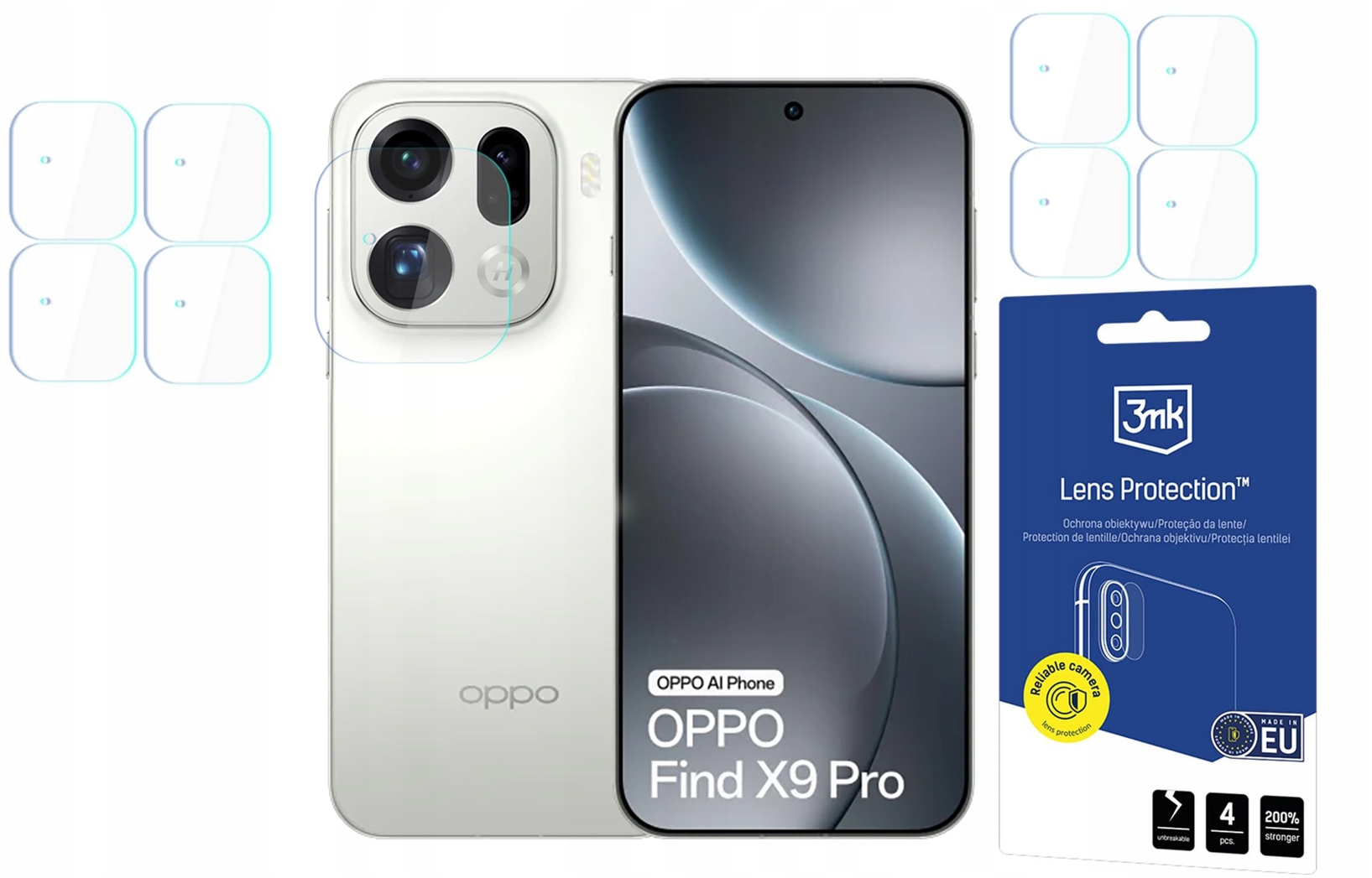 3mk Sklo na objektiv pro Oppo Find X9 Pro 4ks