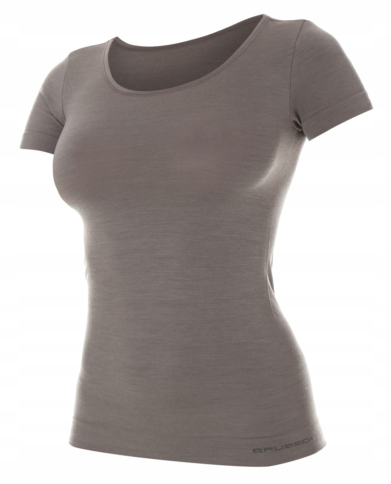 Tričko Brubeck Comfort Wool Teplá, krátký rukáv, Šedá S