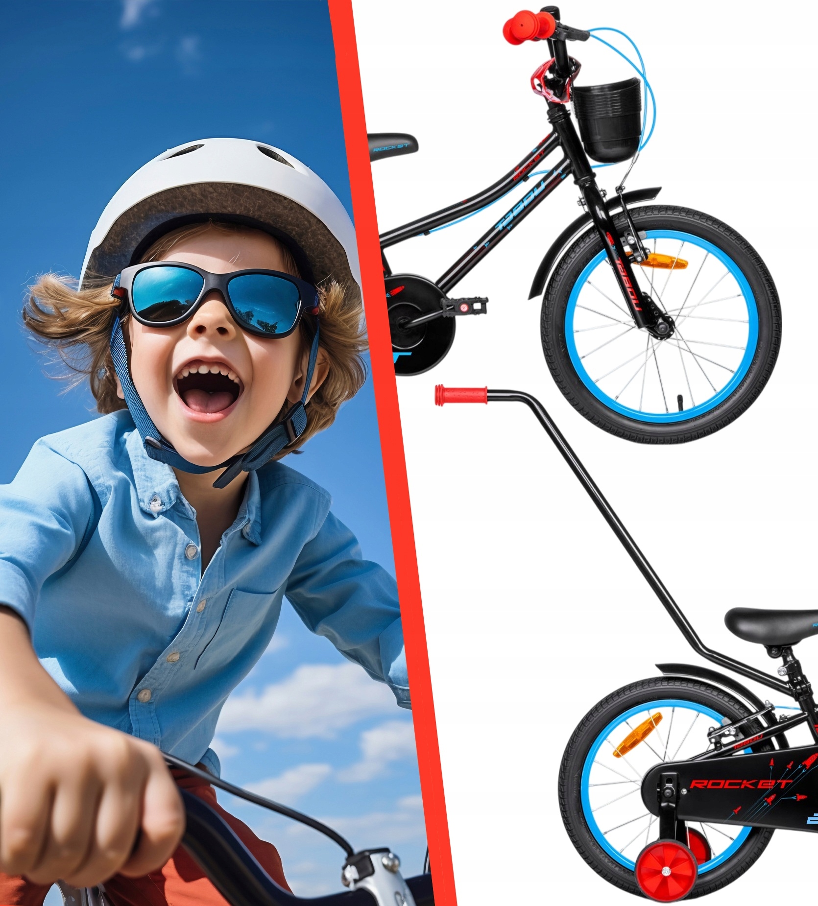 ROWER DZIECIĘCY ROWEREK 14 CALI TABOU ROCKET ALUMINIOWY PROWADNIK BMX LEKKI Kolor wielokolorowy