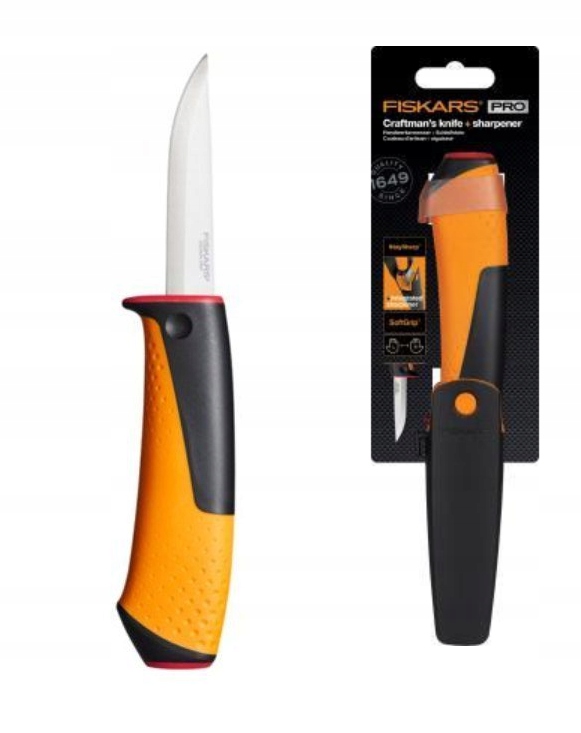 

Fiskars Nóż Rzemieśniczy Z Ostrzałką 209MM 1023620