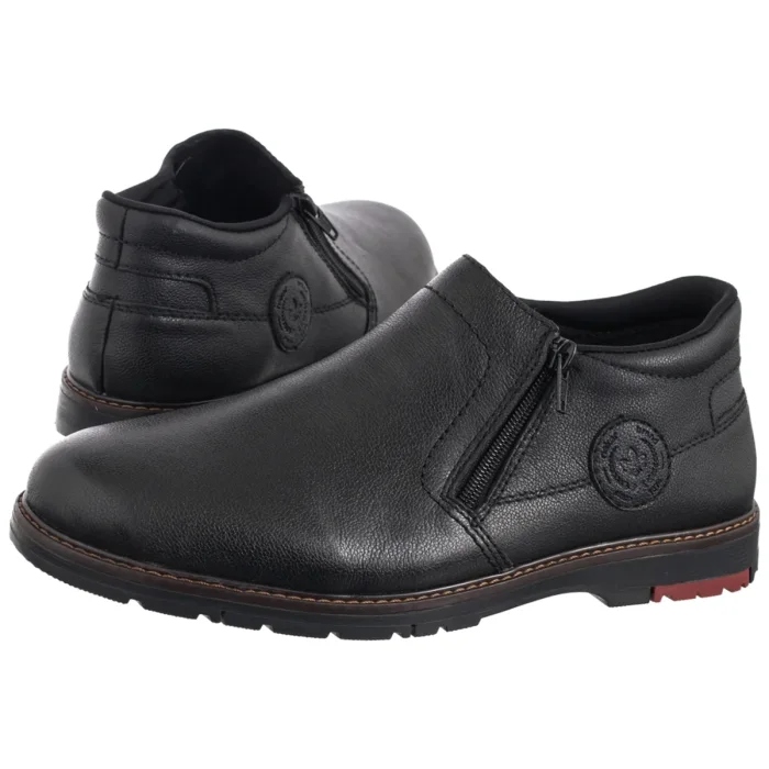 Pánské kožené boty kotníkové Rieker černé 10550-00 Black