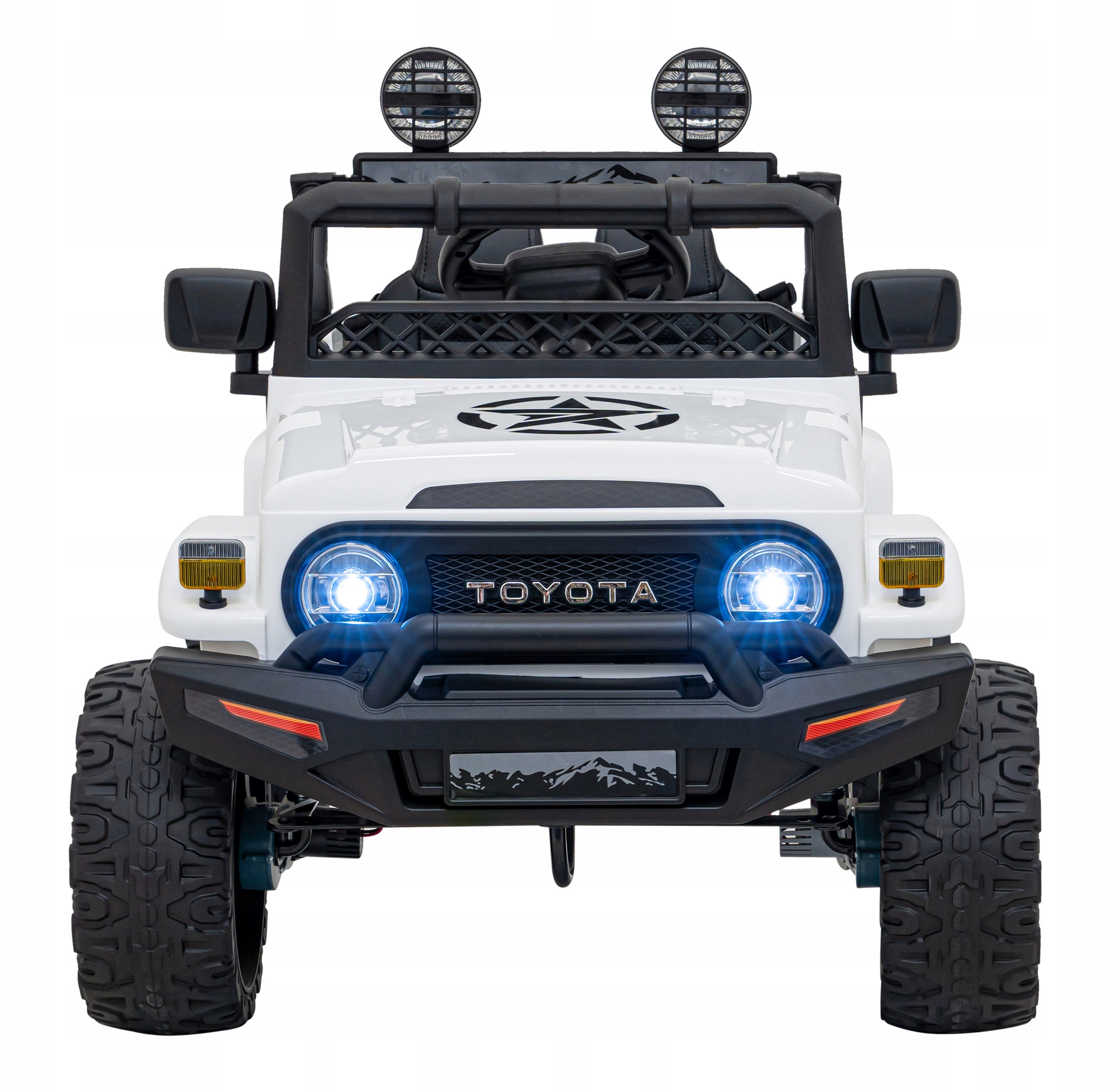 Toyota Fj Cruiser dla dzieci Biały Pilot Napęd 4x4 Audio Led Eva