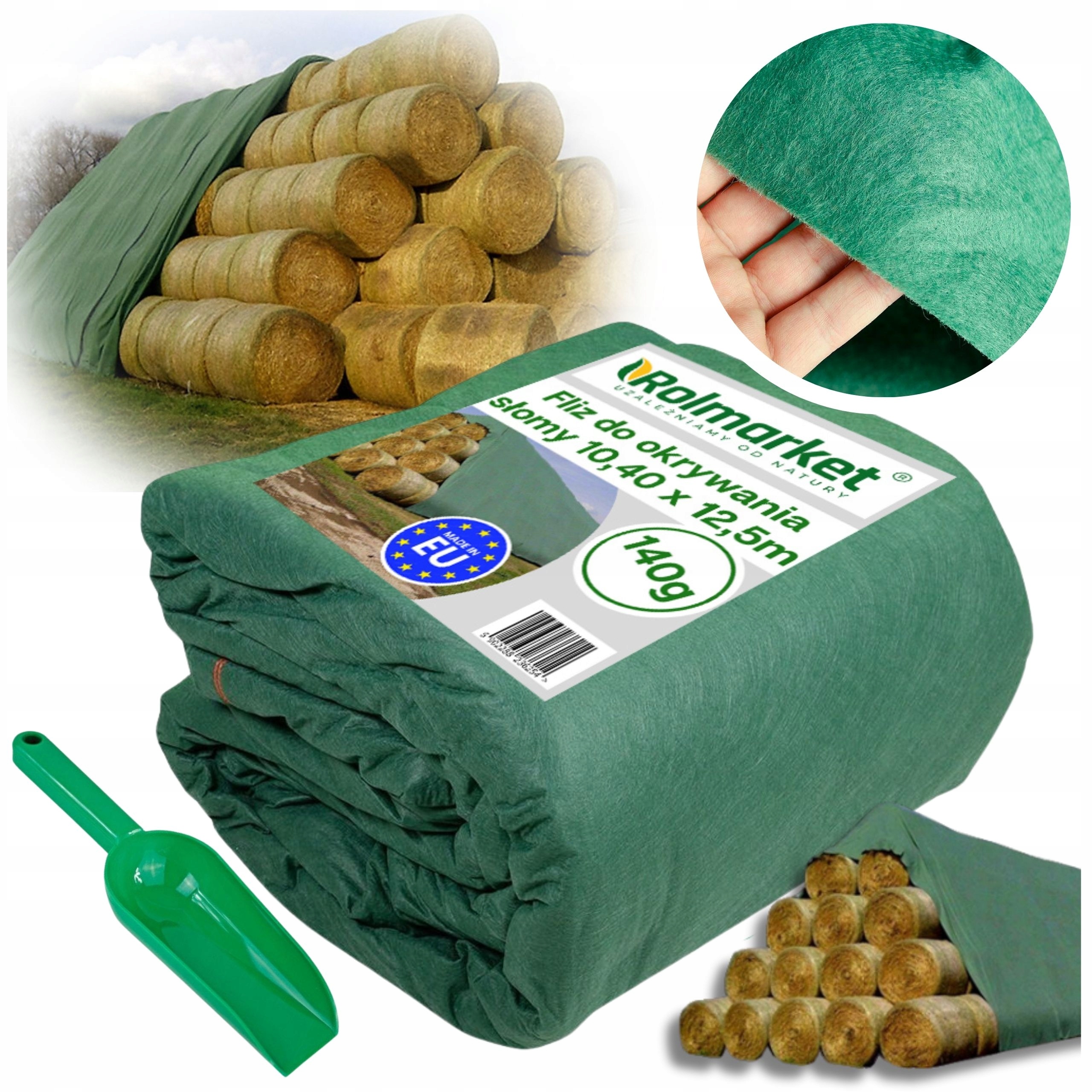 FLIZ WIELOSEZONOWY DO PRZYKRYWANIA SŁOMY SIANA ziemniaków 10,4x12,5m GRUBY