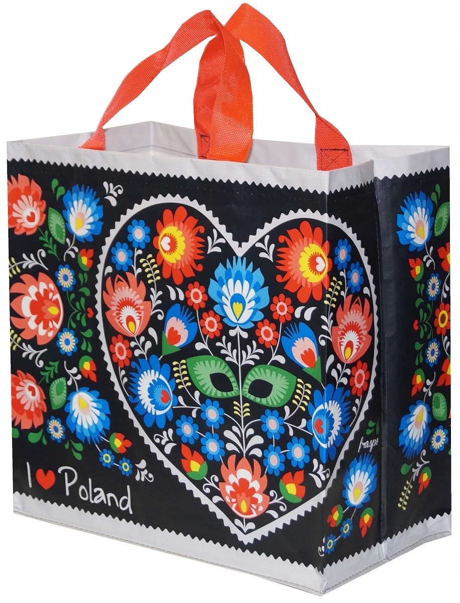 

Torba Na Zakupy nadruk Folk I love Poland 35x20x35
