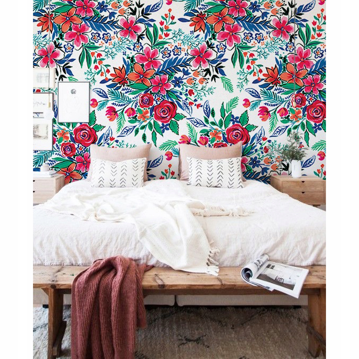 

Tapeta ścienna Kolorowe akwarele kwiaty 250x250 cm