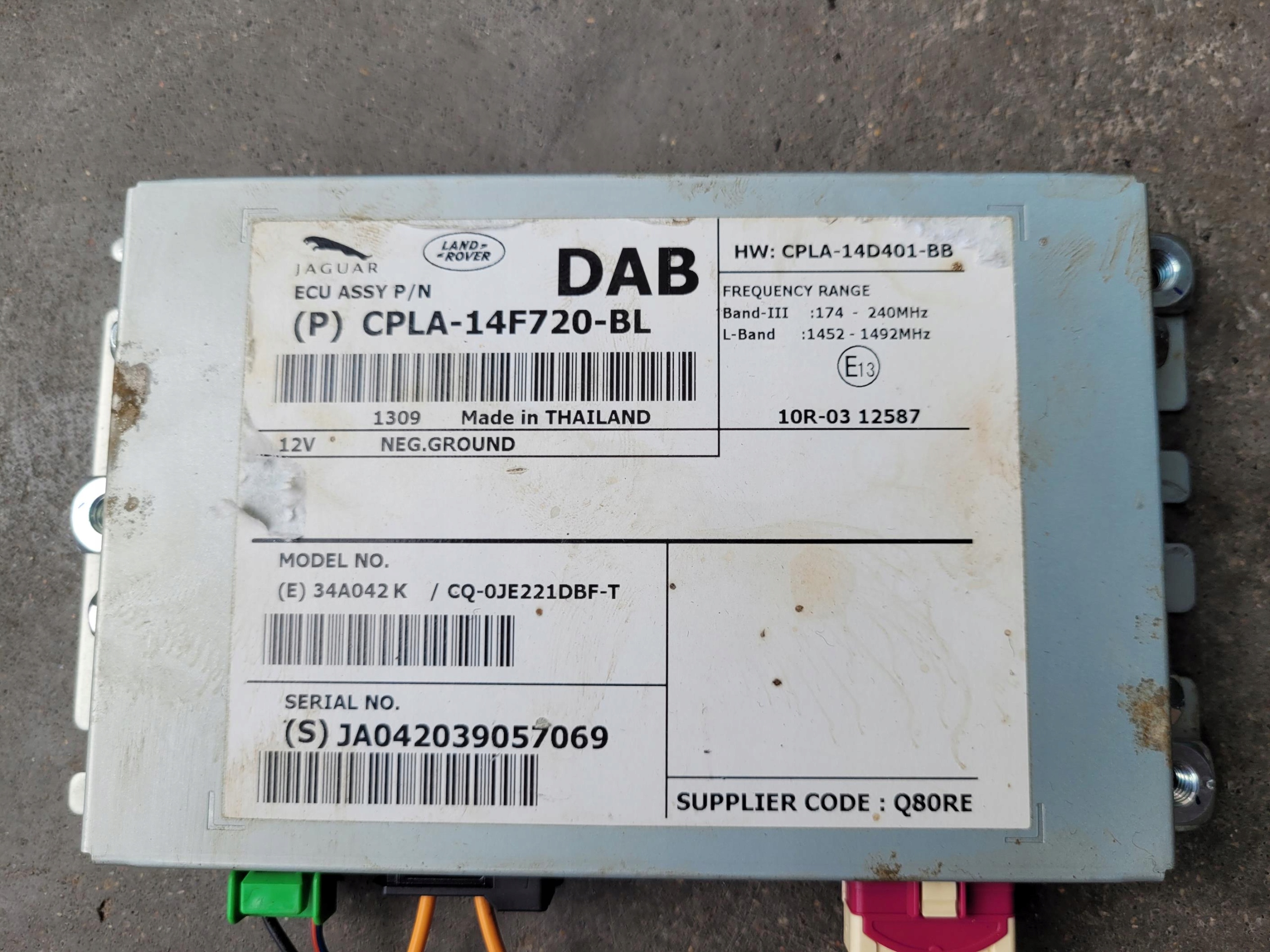 module control unit RADIA DAB CPLA-14F720-BL RANGE ROVER VOGUE L405 4.4 D