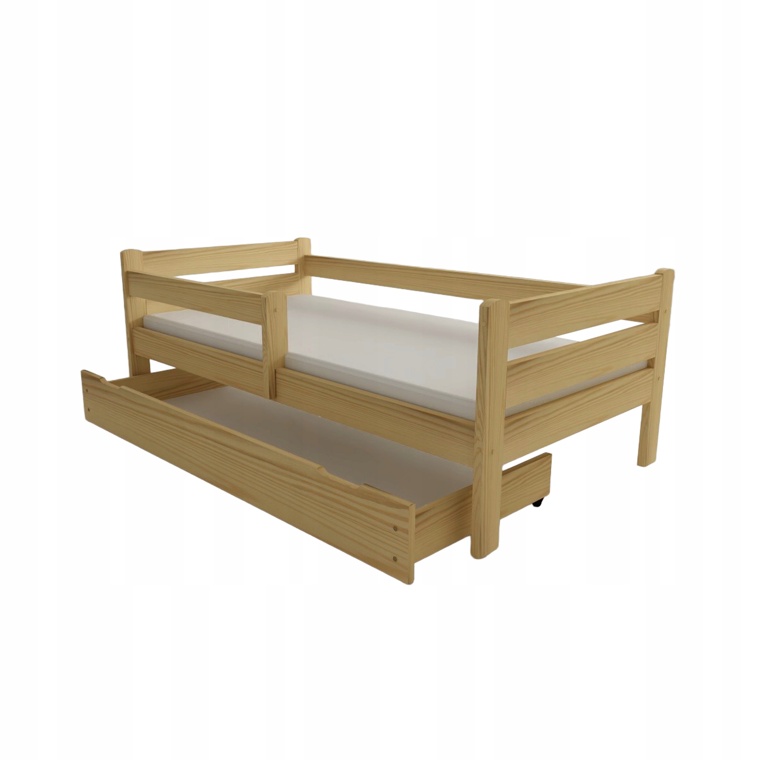 Dětská Postel Edi 90x200 Dřevěná Borovice Se Zásuvkou Rošt Bonus