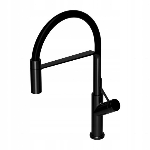 Čierna Kuchynská Batéria S Flexibilným Výtokom