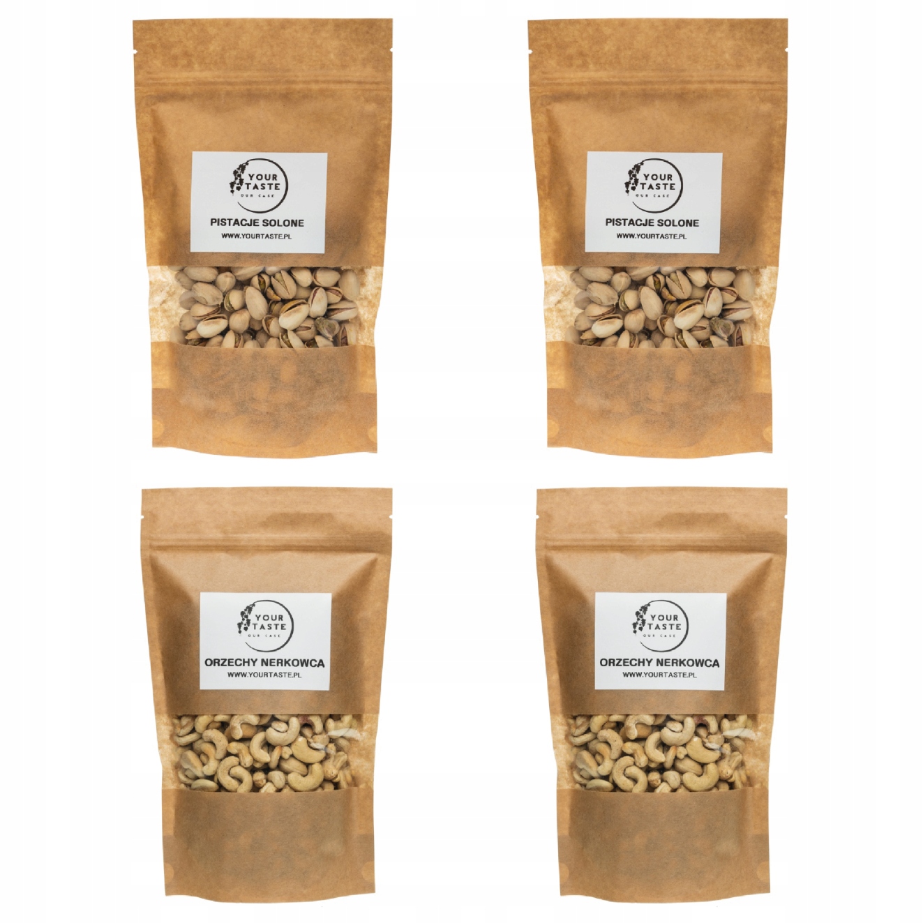 Sada Your Taste 2x Pistácie solené 500g 2x Kešu ořechy 500g