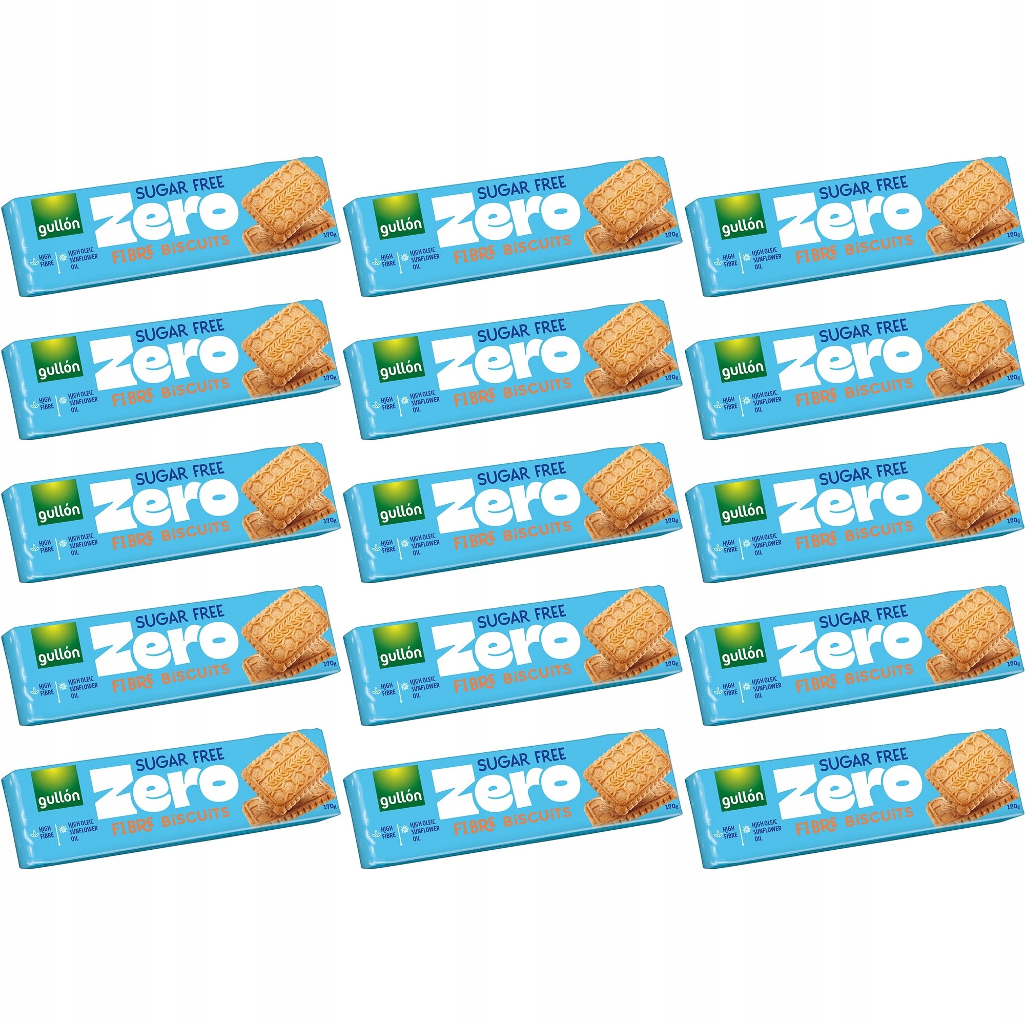 Zestaw 15 x Gullon Ciastka z błonnikiem bez cukru 280 g