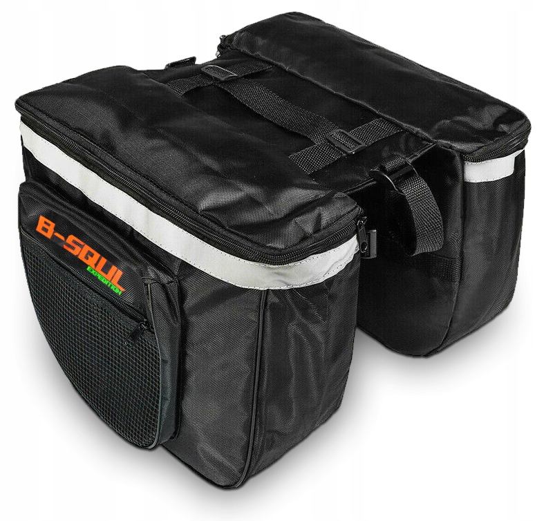 DUŻA TORBA ROWEROWA SAKWA NA BAGAŻNIK GRUBA KUFER ROWEROWY PODWÓJNY