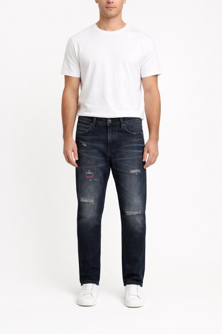 Pepe Jeans Pánské Modré Džíny S Oděrkami, Rovné, 33/32 Awa