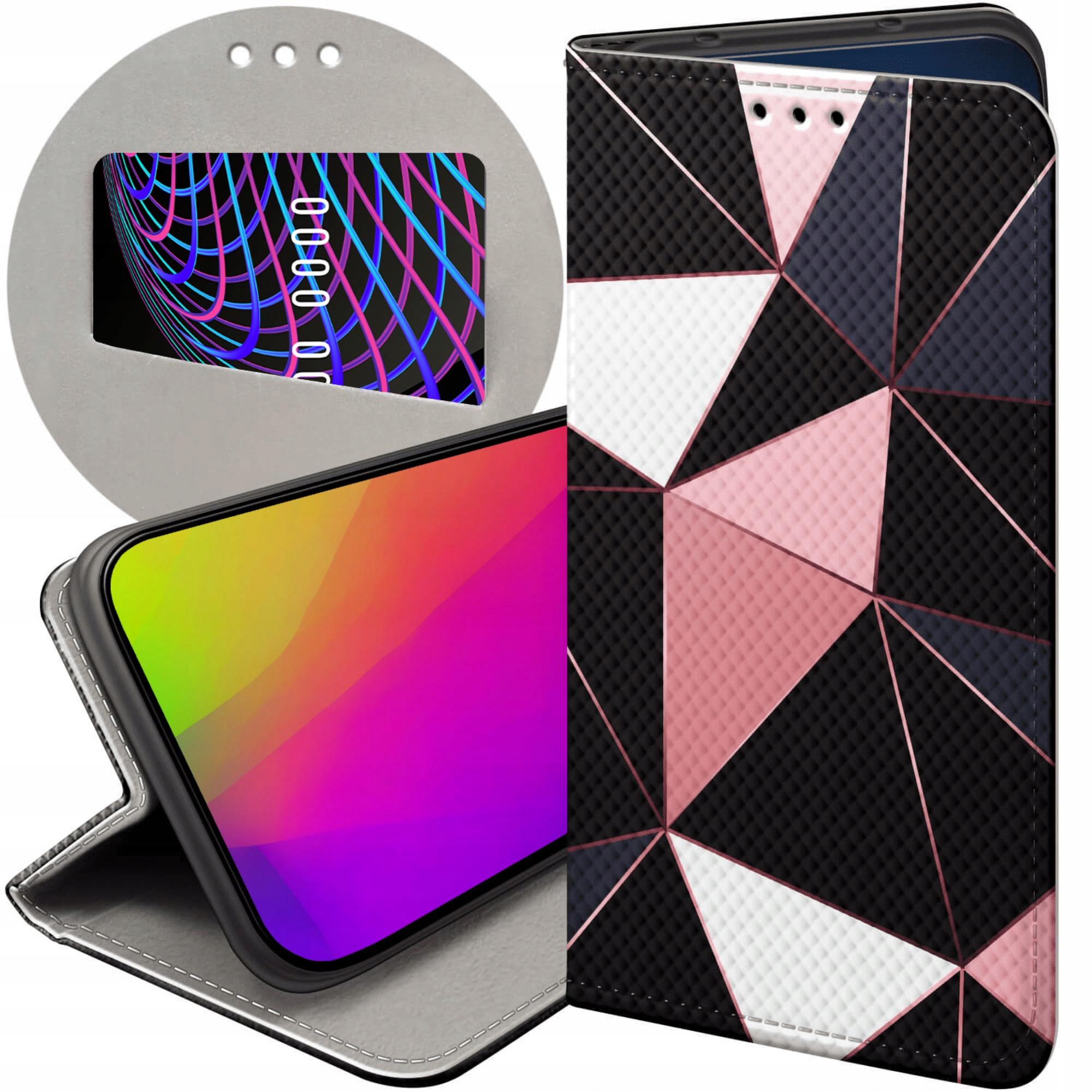 Etui Z Klapką Do Xiaomi Redmi 9 Mozaika Sztuka Kolorowa Futerał Case