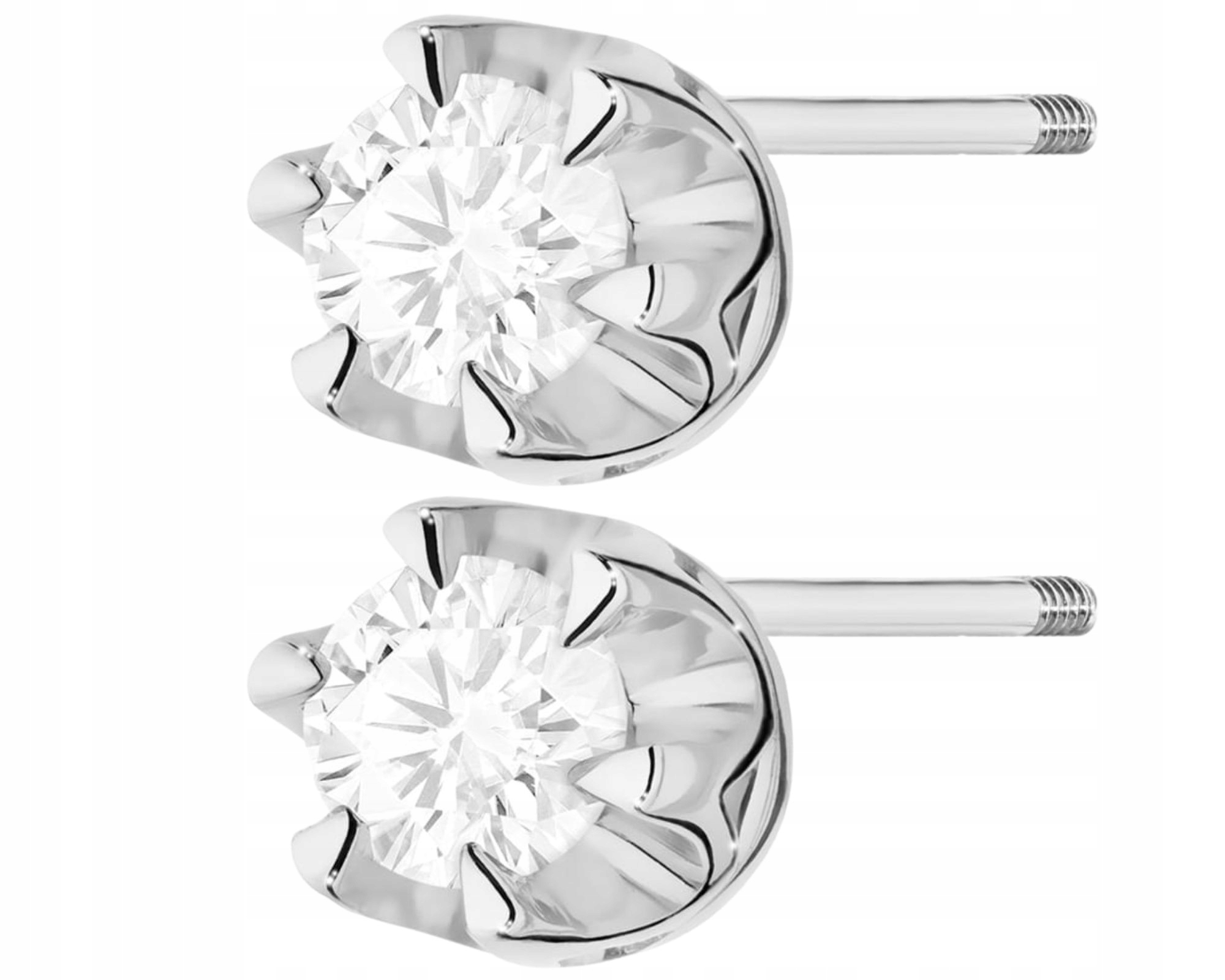 Bílé Zlato Náušnice S Brilianty 0,24 Ct Šroubovací Tyčinka Zlato 585