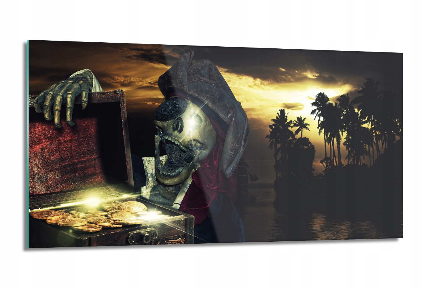 kuchynský panel s fotografiou Pirátska lebka poklad 100x50