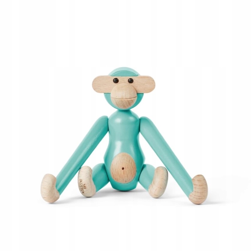 Kay Bojesen Drevená opička 9,5 cm turquoise