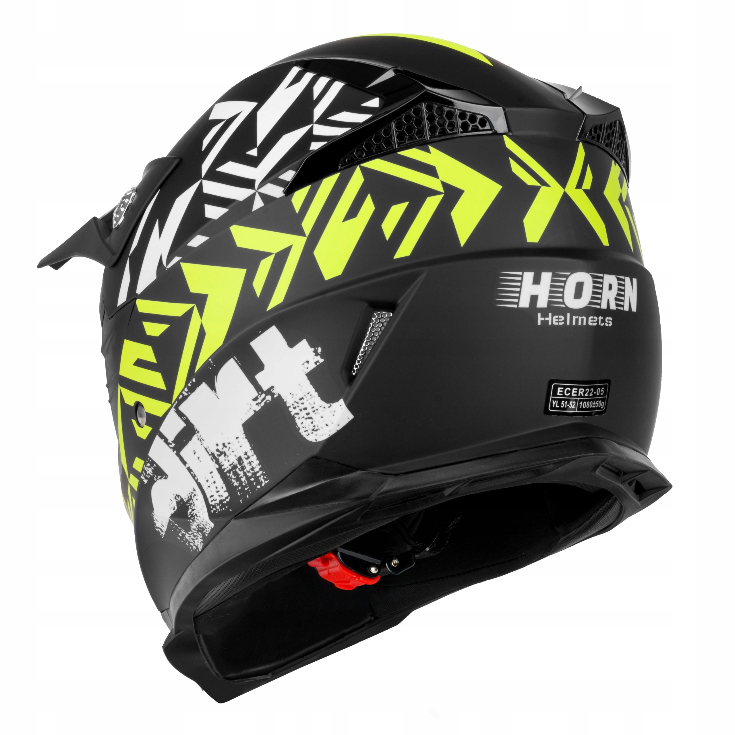 JUNIOR DZIECKA KASK MOTOCYKLOWY HORN CROSS + GOGLE Model GRENN