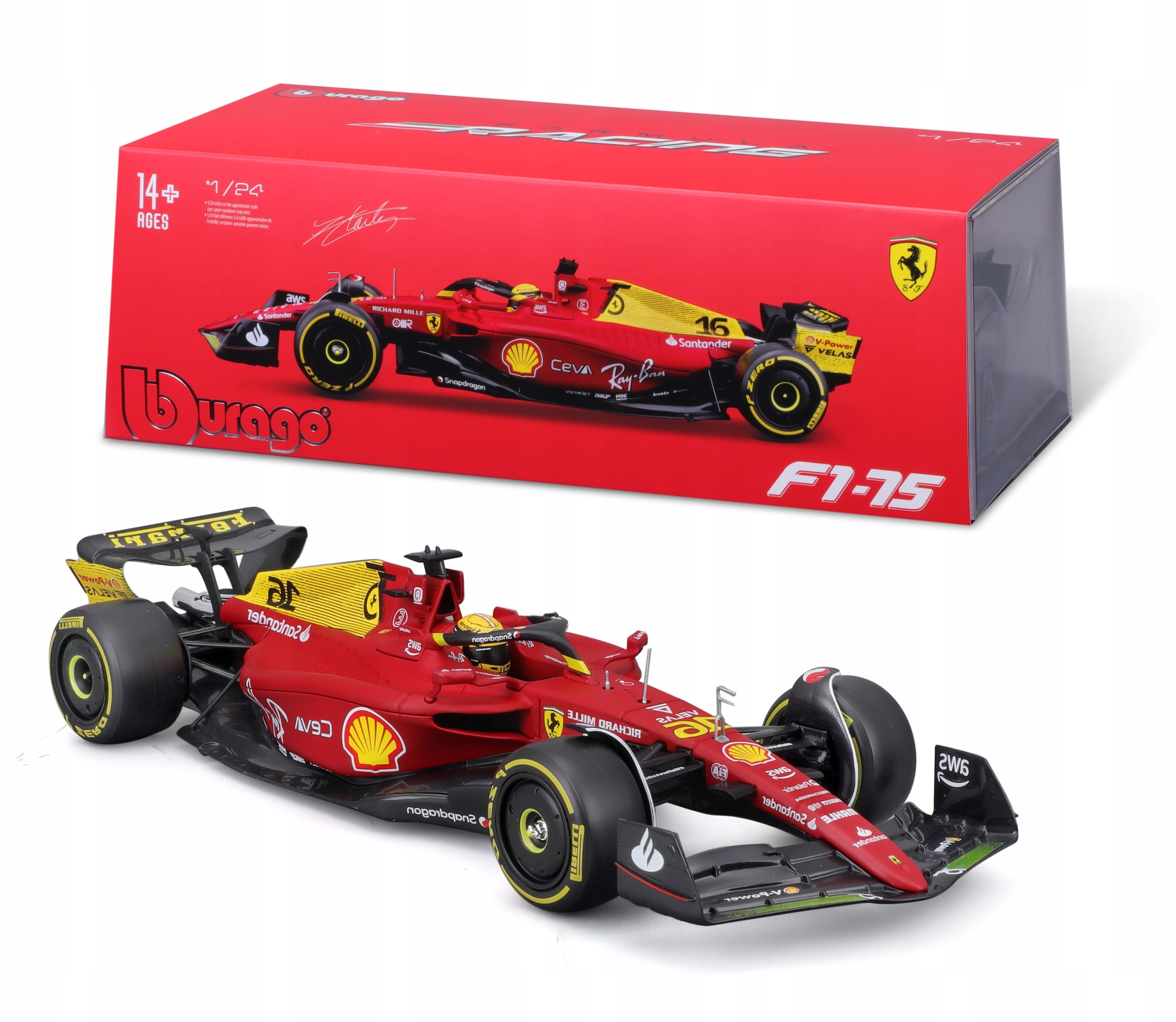 BOLID F1 Ferrari F1-75 GP Monza 2022 Charles Leclerc 1:24