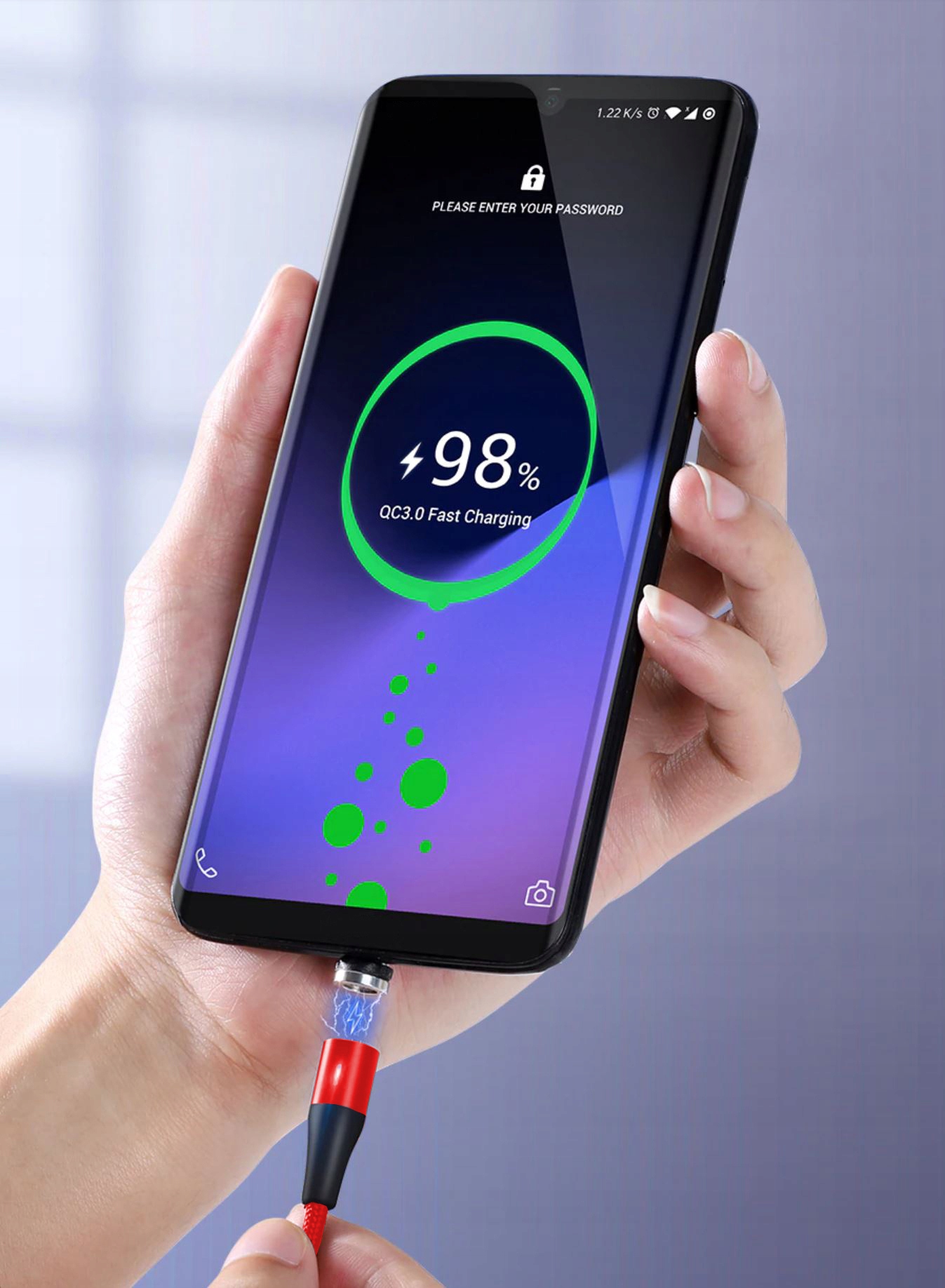 KABEL MAGNETYCZNY 2M MICRO USB ŁADOWANIE 5A + DANE Długość przewodu 2 m