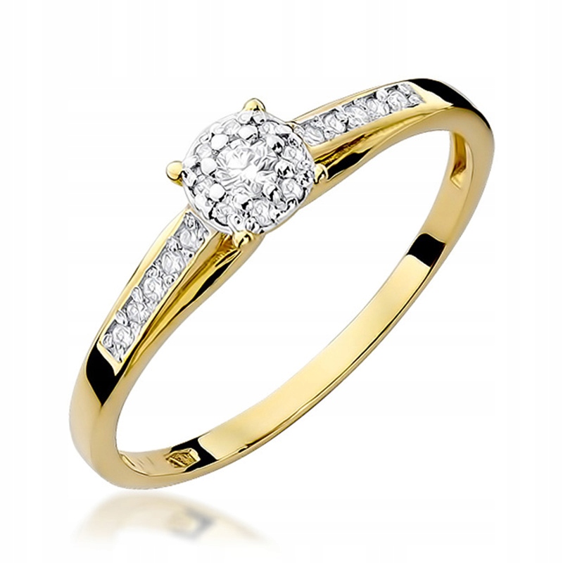 Złoty Pierścionek pr. 585 z Brylantami 0,13ct 14k