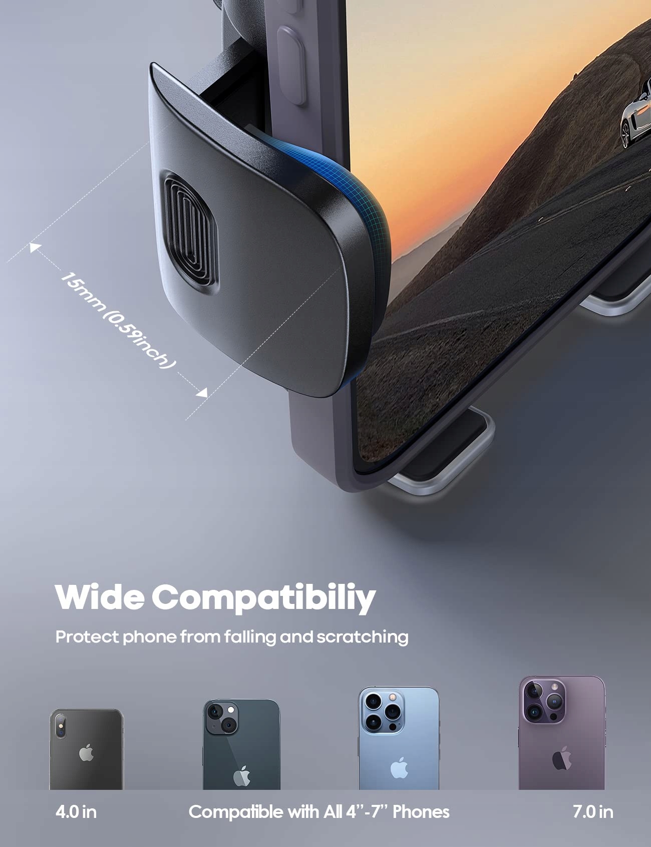 LAMICALL Uchwyt Samochodowy 360° do iPhone — miniatura 6