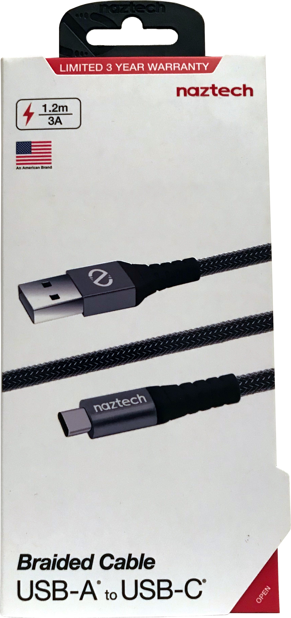

Naztech kabel do ładowania Usb Usb-c 2.0 1,2m